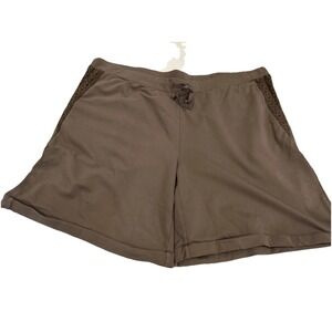 J Jill Womens Shorts XL Brown Drawstring Lace Trim Knit Lounge Sleepwear